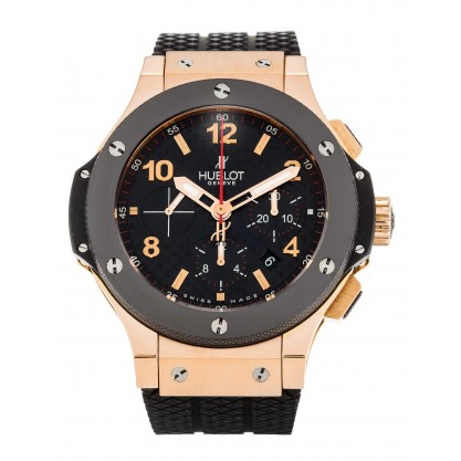 Black Dials Hublot 301.PB.131.RX Replica Watches With 44 MM Red Gold Cases